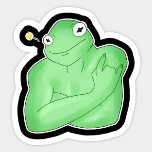 Swole kermit the frog gains Sticker